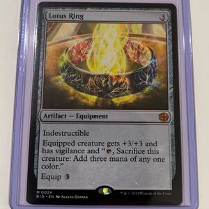 Lotus Ring Card Mythic Rare Artifact. Never Played. Like New